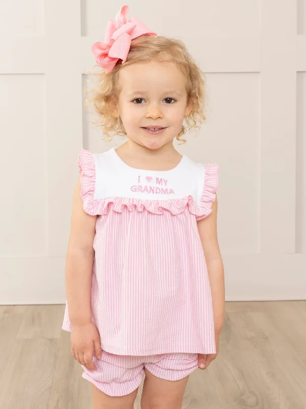 Pink Grandma Love Ruffle Outfit