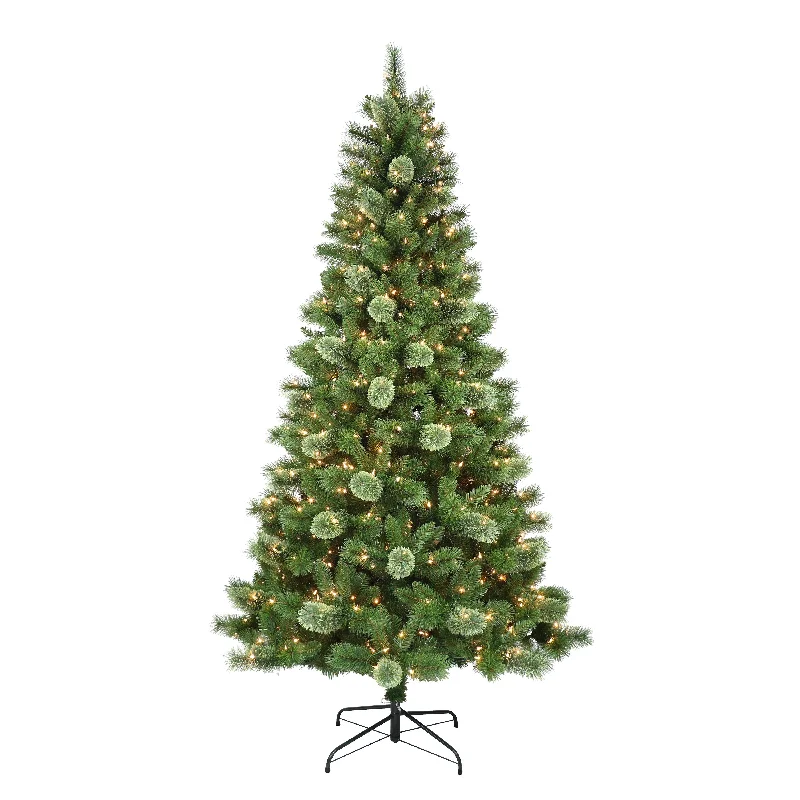 Pre-Lit 7.5' Western Pine Artificial Christmas Tree with 600 Lights, Green