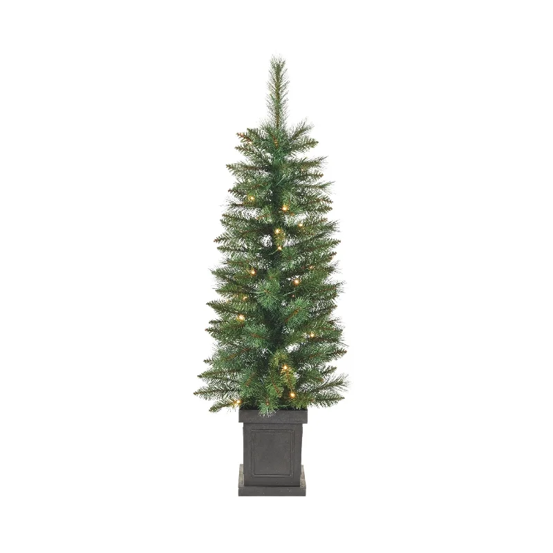 Farrow 4-Ft Potted Entryway Christmas Tree - 35 Warm White LED Lights