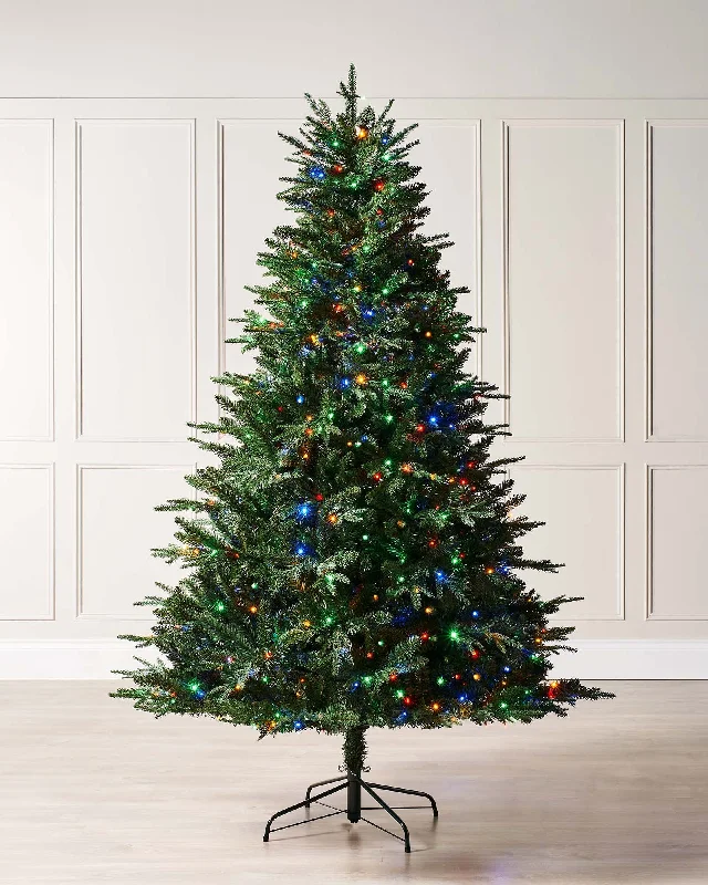 Pre-lit Grand Alaskan Fir Christmas Tree, Dual Multi Colour, 7 ft