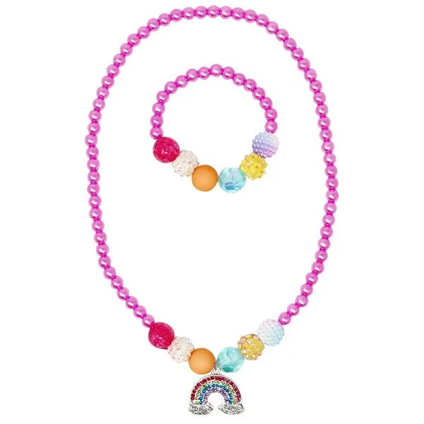 Rainbow Necklace & Bracelet Set