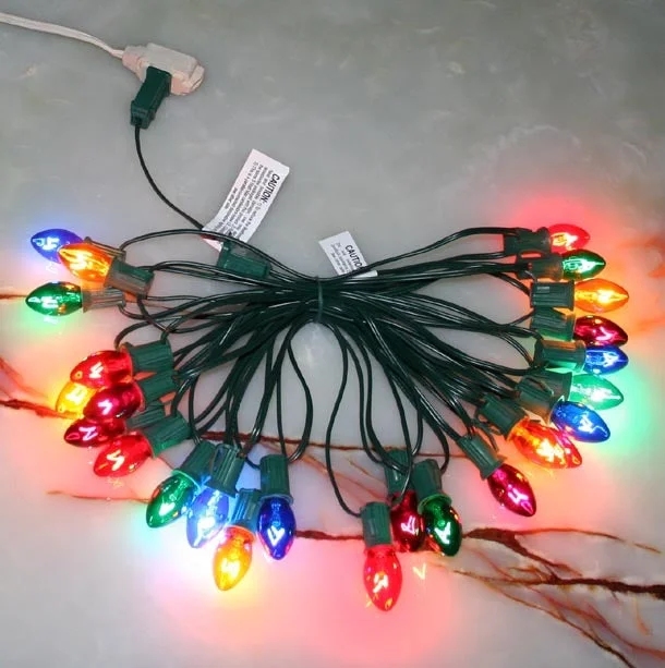 Set of 25 Transparent C7 Christmas Lights