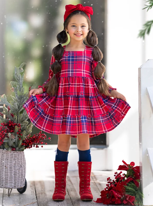 SmileyWorld Positively Plaid Long Sleeve Dress