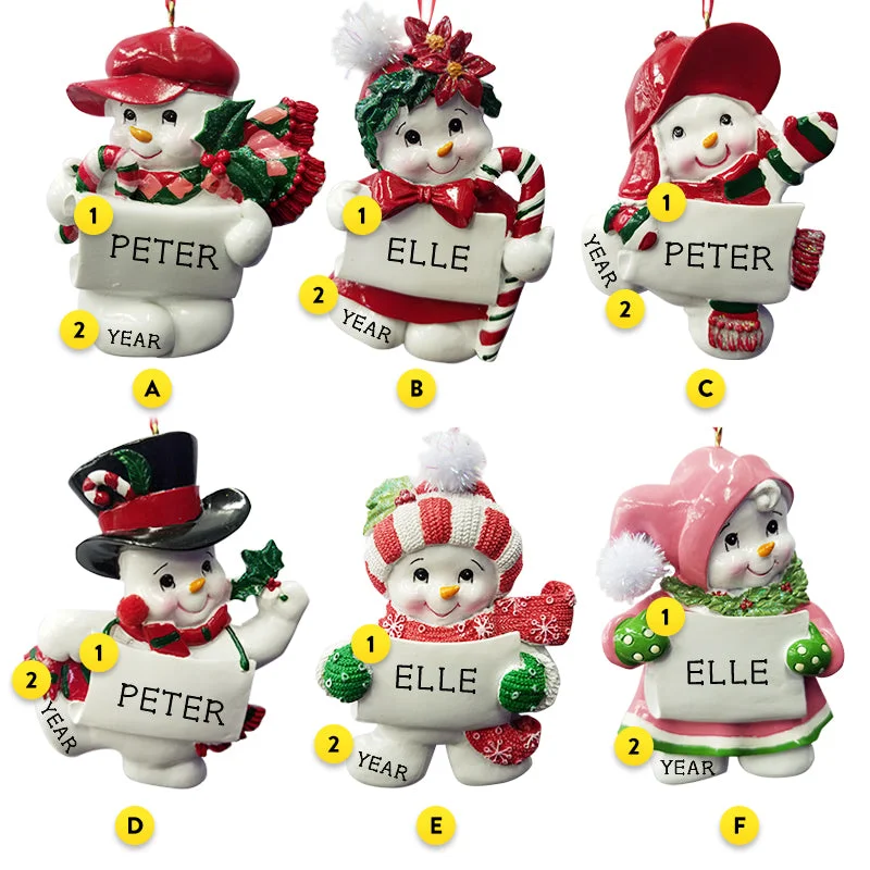 Personalized Snowman Ornament