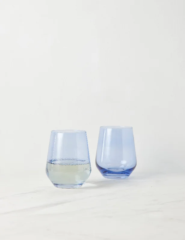 Stemless Wine Glass (Set of 2) by Estelle Colored Glass