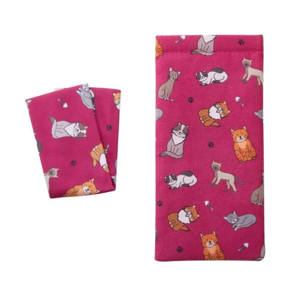 The Cat Collective Magenta Glasses Case & Cloth