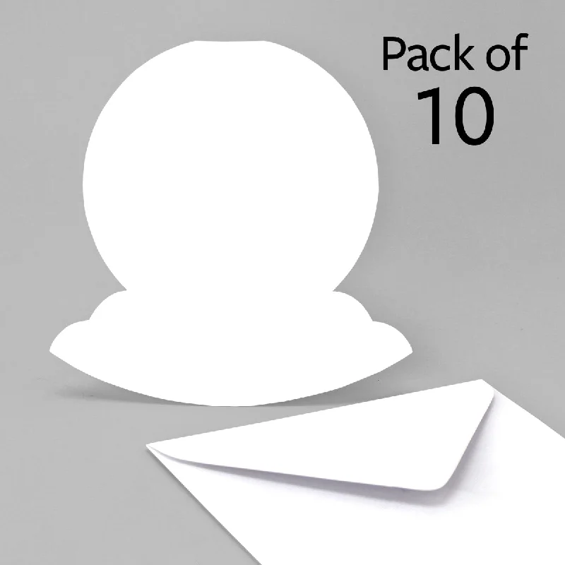 White Circle Rocker Cards & Envelopes, Pack of 10