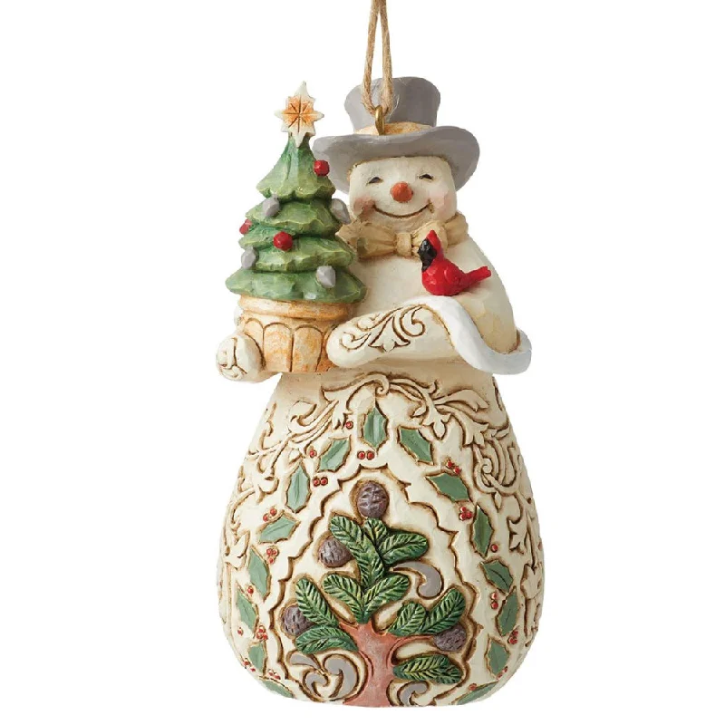 Woodland Snowman with Tree Ornament - Jim Shore