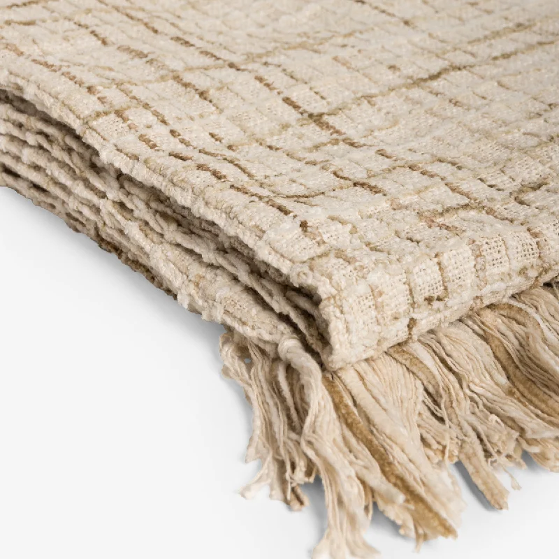 Woven Throw (Beige & Brown)