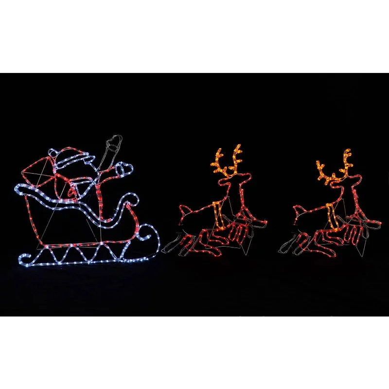 XL 2.7m Santa Sleigh Animated Christmas Outdoor Rope Light LED