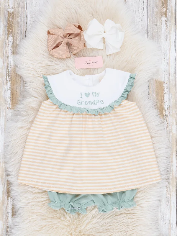 Yellow & Green Grandpa Love Ruffle Outfit