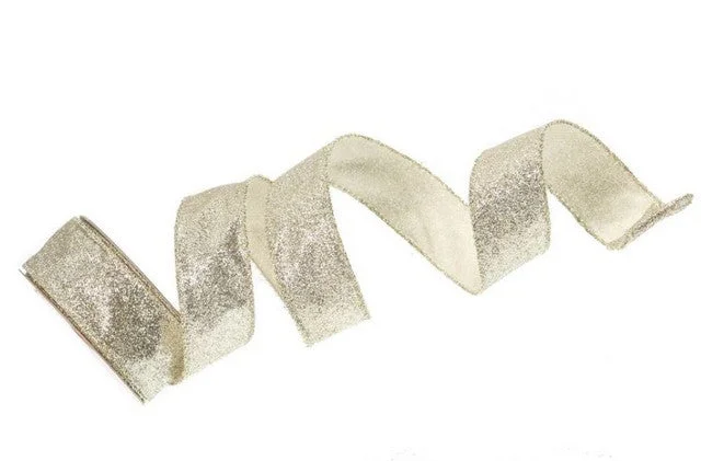 1.5" X 10YD Gold & Silver Glitter Ribbon Set Of 3