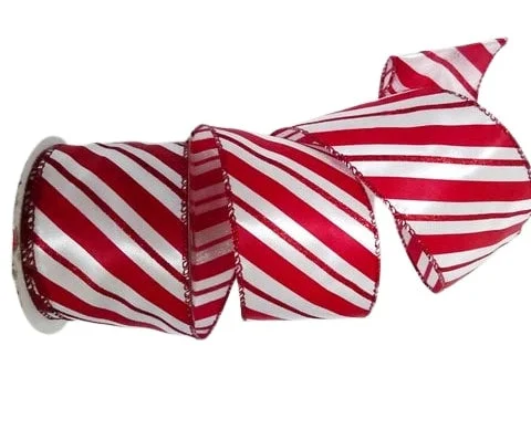 2.5" X 10YD Red & White Peppermint Ribbon Set Of 3