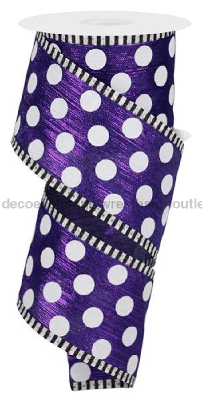 2.5"X10Yd Medium Polka Dot/Stripe Purple/White RGA873323