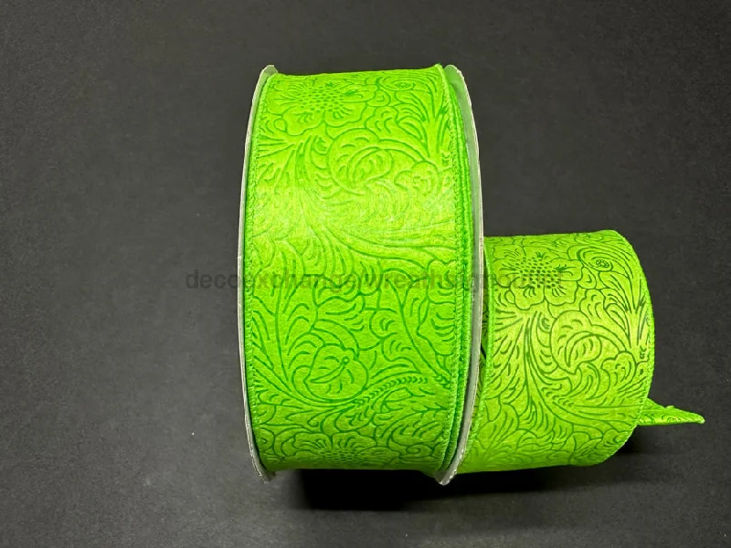 984240-09C: (841-40-463) Lime Flower Embossed, 2.5"X50Y