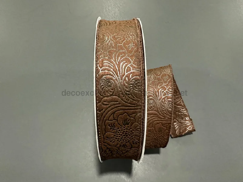 Brown Flower Embossed, 1.5"X50Y 984209-38C