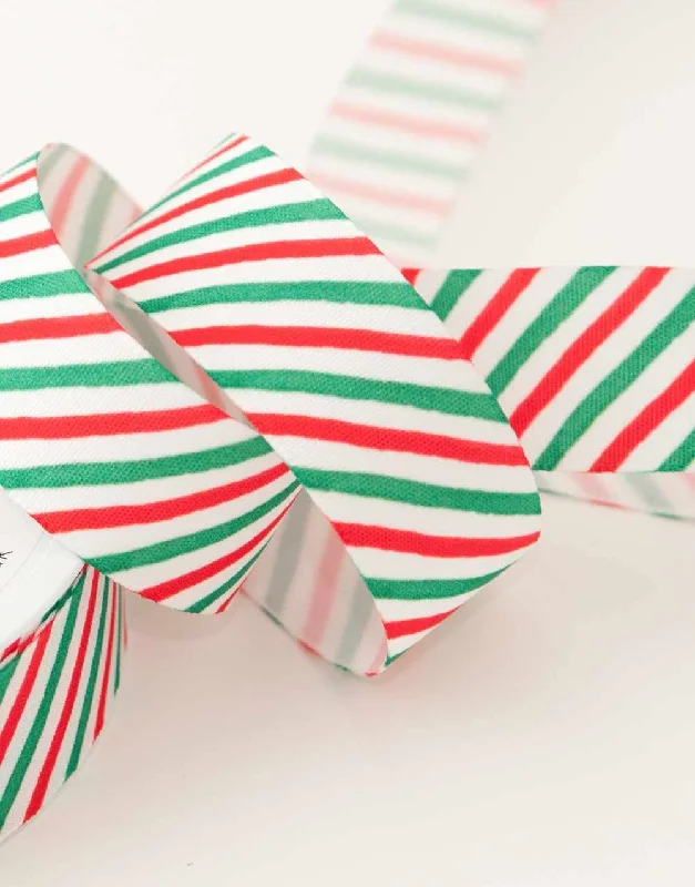 Candy Stripe Christmas Ribbon, 25mm