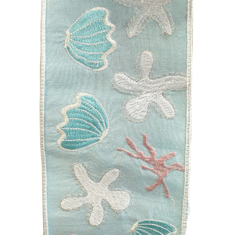 Embroidery Ocean Scene Ribbon 4” x 10YD | IRC22