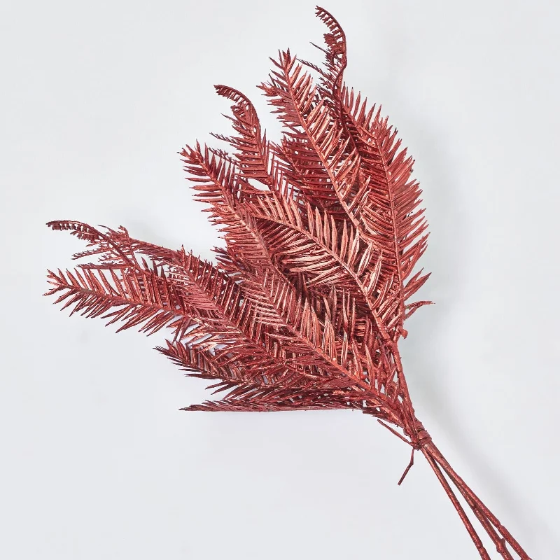 Metallic Pine Branch Shimmering Holiday Foliage Spray - 2 Color Options