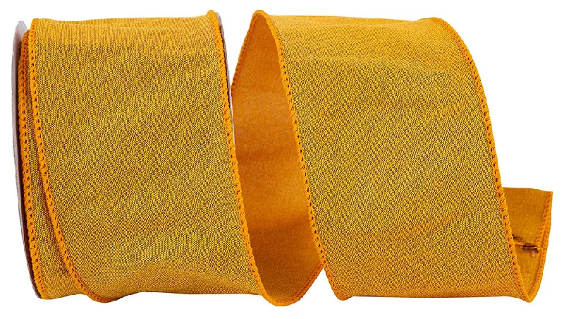 Reliant Malibu Sunset Wired Edge Ribbon, Mustard, 2.5"x10yd