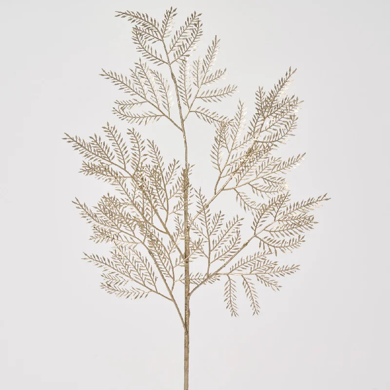 Champagne Gold Mimosa Branch Holiday Winter Spray - 24"