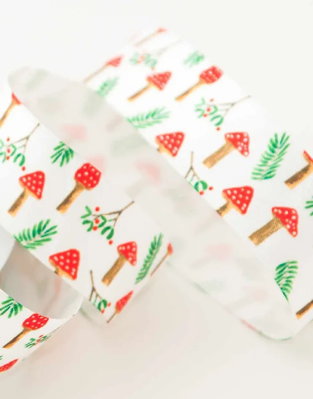 Toadstool Christmas Ribbon, 25mm