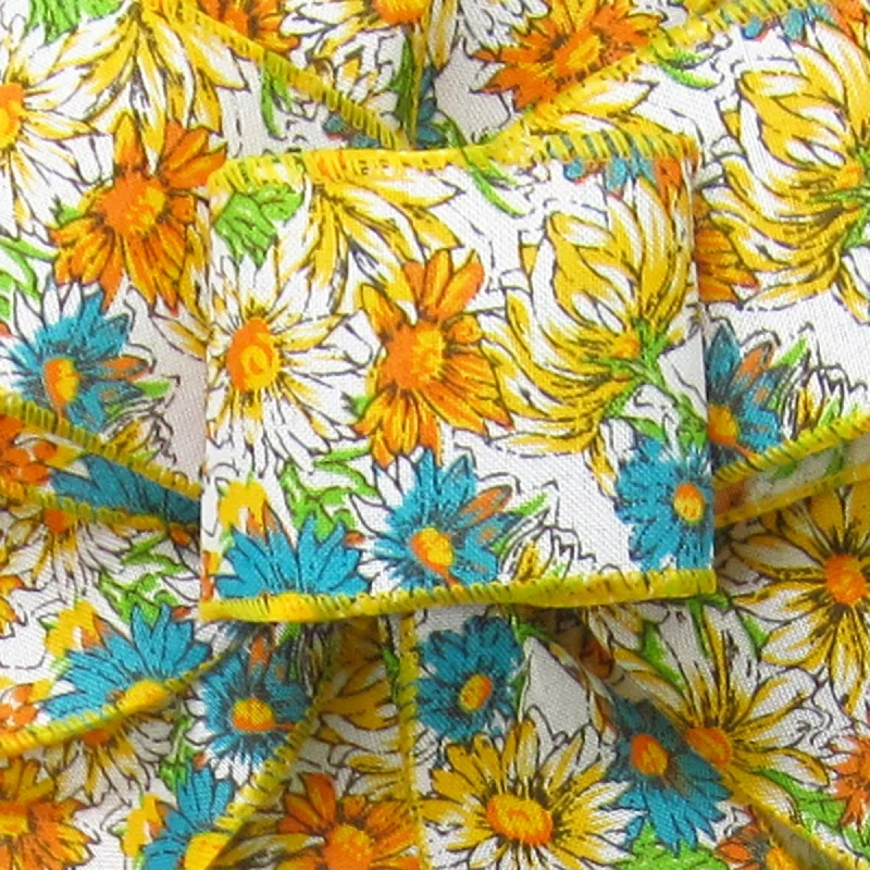 Wired Field of Flowers Yellow Ribbon (#40-2.5"Wx10Yards)