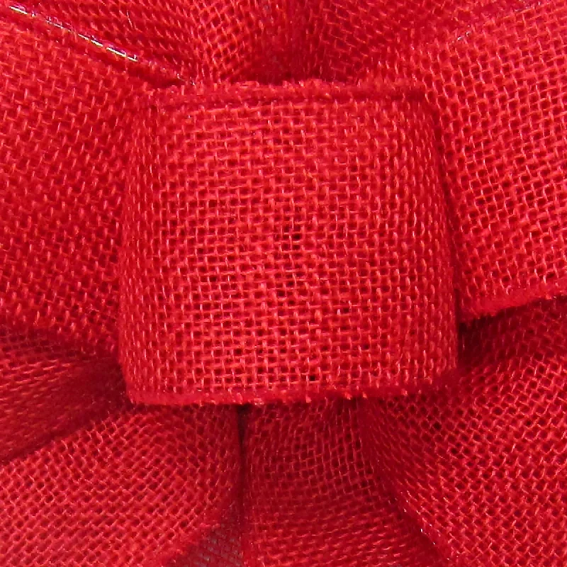 Wired Gunnysack Red Burlap Ribbon (#40-2.5"Wx10Yards)